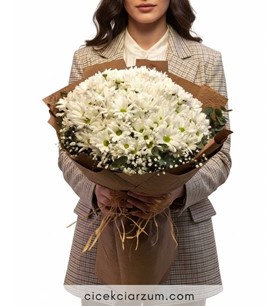 konya papatya siparişi, beyaz papatya buketi, taze papatya